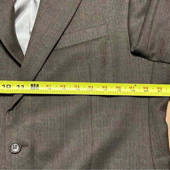 Lauren Ralph Lauren Brown Wool Blazer 42R Herringbone Sport Coat Mexico - Picture 10 of 12